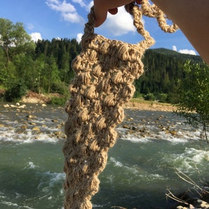 Hemp back scrubber, washcloth made of hemp thread