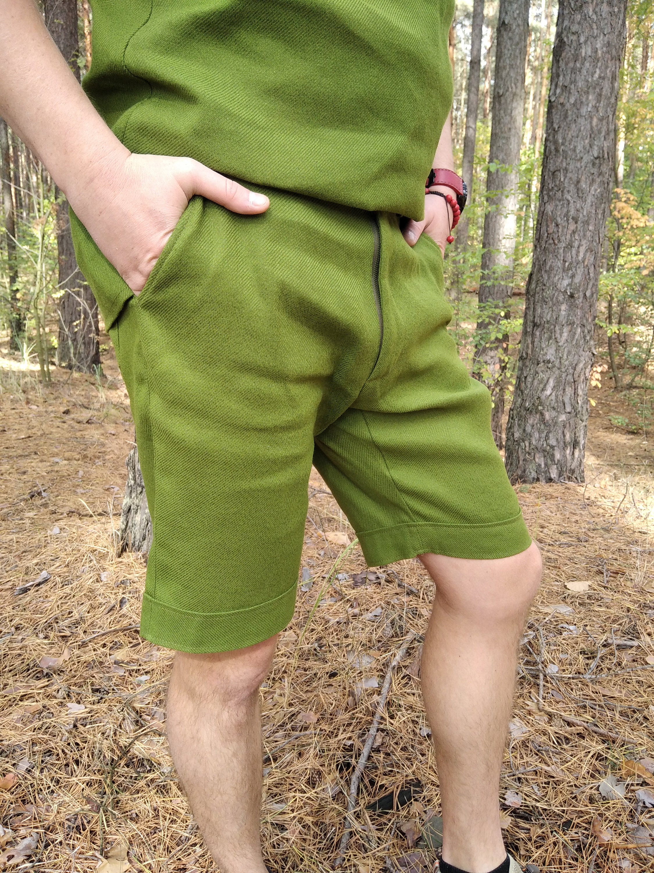 Green Hemp Shorts 
