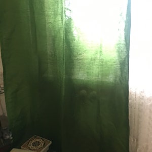 Green Hemp Curtain for home, Strings on top, Create your own natural plant house image 5