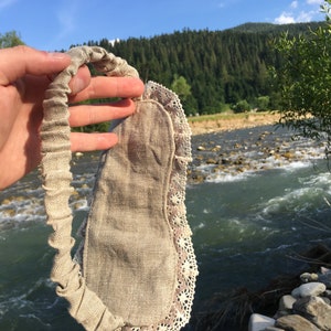 Hemp sleep mask unisex, Organic natural cloth - pleasant to touch, keeps your sweet dreams in safe