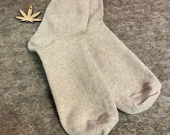 Hemp socks for men and women - Natural light gray color