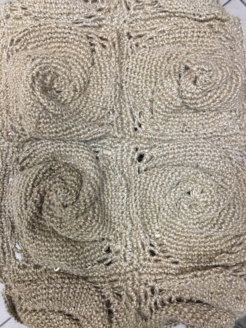 Handmade crochet hemp mat Hand made crochet carpet Etsy