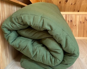 Green hemp floor cushion cover