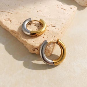 Two Toned Hoop Earrings