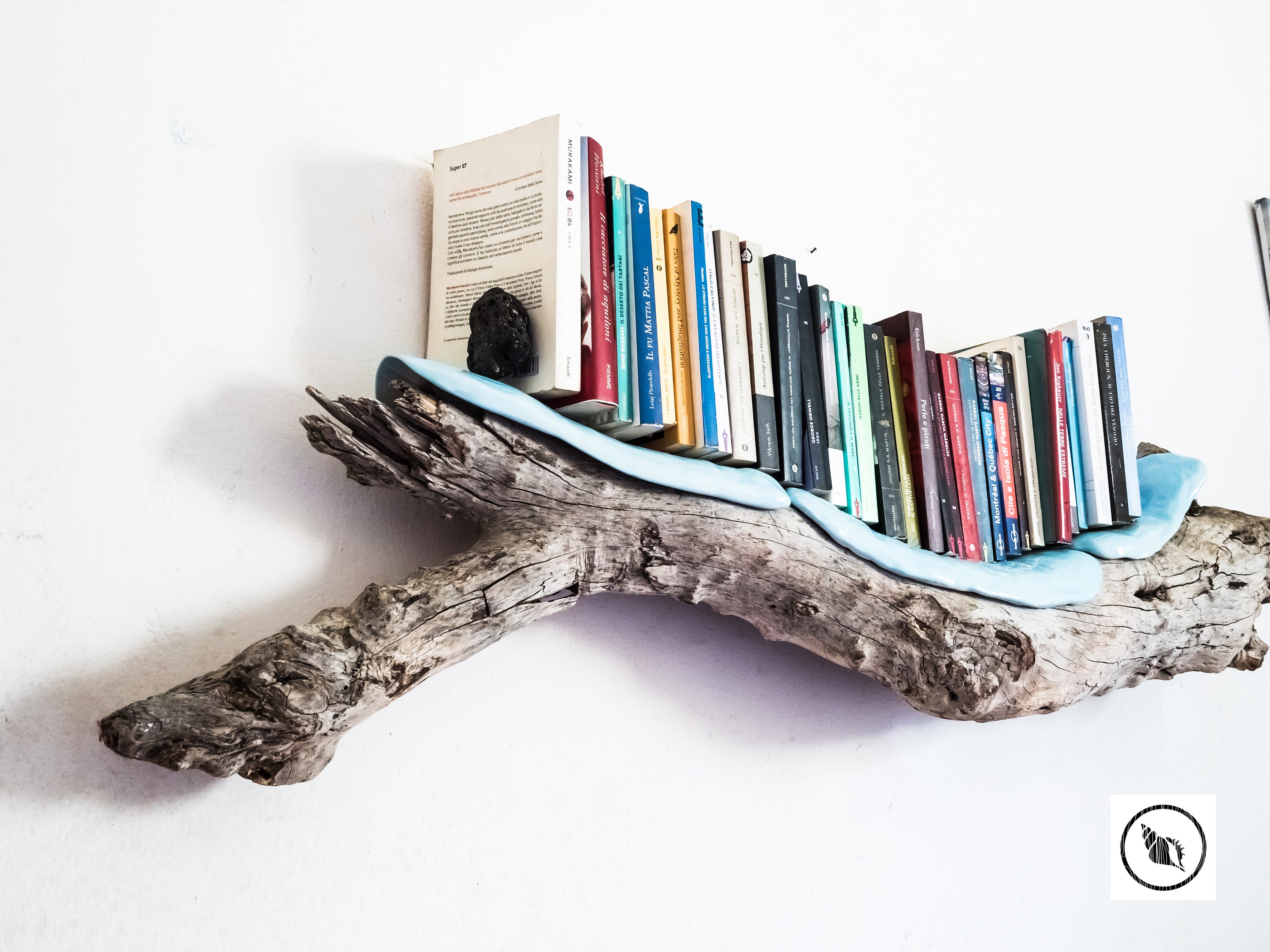 Addiccatu - étagère de bibliothèque en bois flotté