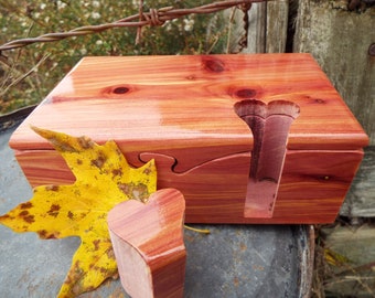 Wood Anniversary Box, Handmade Heart Key, 5th Anniversary Gift