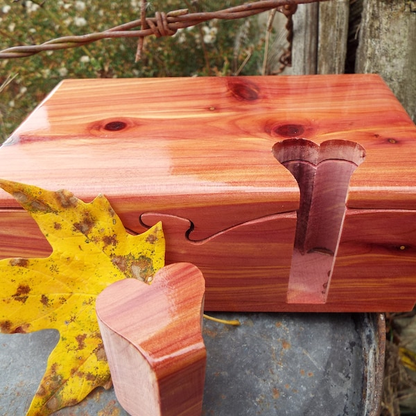 Wood Anniversary Box, Handmade Heart Key, 5th Anniversary Gift