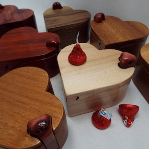 Romantic handmade gift for someone special.  Unique custom heart shaped box, handmade band saw puzzle box.