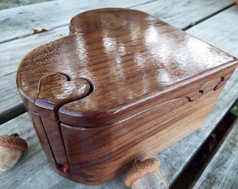 Wood Anniversary large heart for that special someone, wooden jewelry treasure box, anniversary gift, romantic gift for him or her