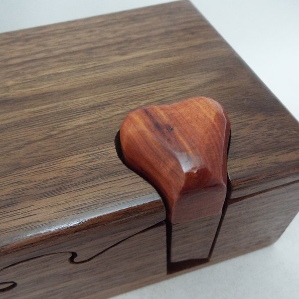 LARGE Custom walnut puzzle box for that special someone, unique wooden gift for him or her