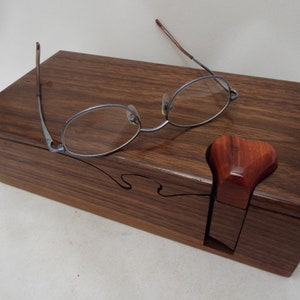Handmade Walnut Puzzle Box, Secret Stash Box with Heart Key
