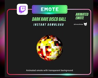 Emote animado de bola de discoteca amarilla para Twitch (descarga digital)
