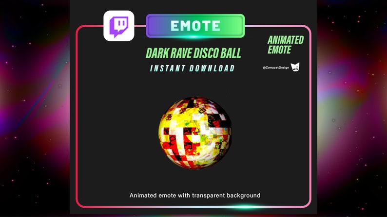 Pixelate Rave Animated Yellow Rave Disco Ball Emote for Twitch (digital Download) - Etsy