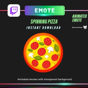 ANIMATED Spinning Pepperoni Pizza Emote for Twitch, Streamer, Gaming, Streaming, Stream Emotes, Gamer Emote, Food emote