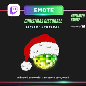GEANIMEERDE discobal kerst voor twitch, streamer, gaming, streaming, stream-emotes, muziek-emote, dj-emote, kerst-emote, winter-emote