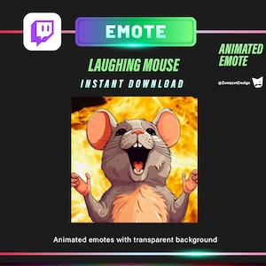 ANIMATED Mouse Emote for Twitch, Streamer, Gaming, Streaming, Stream Emotes, Gamer Emote, Rodent Emotes, Rat Emotes