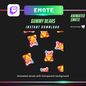 ANIMATED Raining Gummy Bears for Twitch, Streamer, Gaming, Streaming, Stream Emotes, Ducky, Gummy Duck Emote