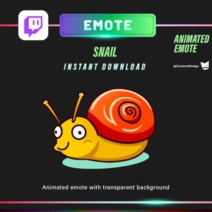 ANIMATED Snail Emote for Twitch, Streamer, Gaming, Streaming,Stream Emotes