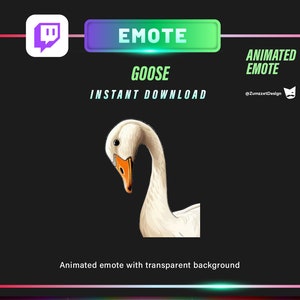 GEANIMEERDE Goose Emote voor Twitch, Streamer, Gaming, Streaming, Stream Emotes