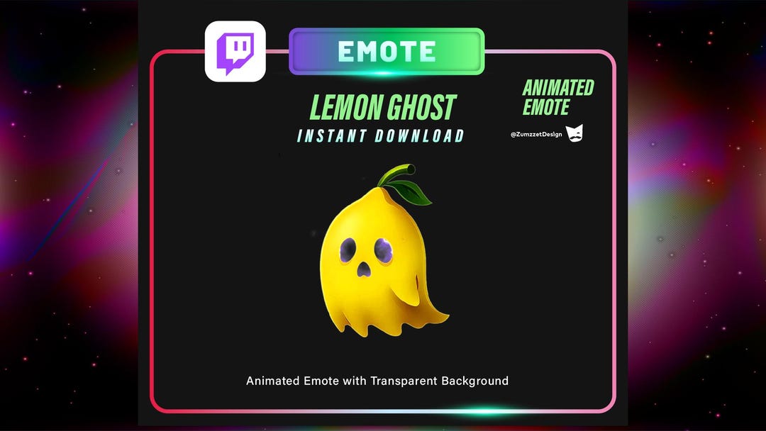 Animated Ghost Lemon Twitch Emote: Spooky Streamer Art (digital ...