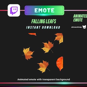 Emote ANIMATO Foglie Cadenti per Twitch, Streamer, Gaming, Streaming, Emote Stream, Emote Carino, Emote Divertente, Emote Autunno