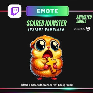 ANIMATED Scared Meme Hamster Emote for Twitch, Animal Emotes, Reaction Emote