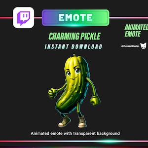 ANIMOWANA emotka Pickle dla Twitch, Streamer, Gaming, Streaming, Emotes Stream, Reakcja Twitch Emote