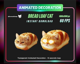 Animierte Katze Brotkasten Dekoration (Digitale Datei)