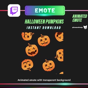 ANIMATED Raining Pumpkins for Twitch,  Streamer, Gaming, Streaming, Stream Emotes, Halloween Emote, Spooky Emote