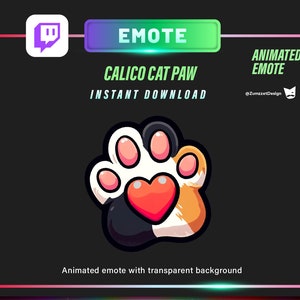 Animated Calico Cat Paw Emote for Twitch (Digital Download)