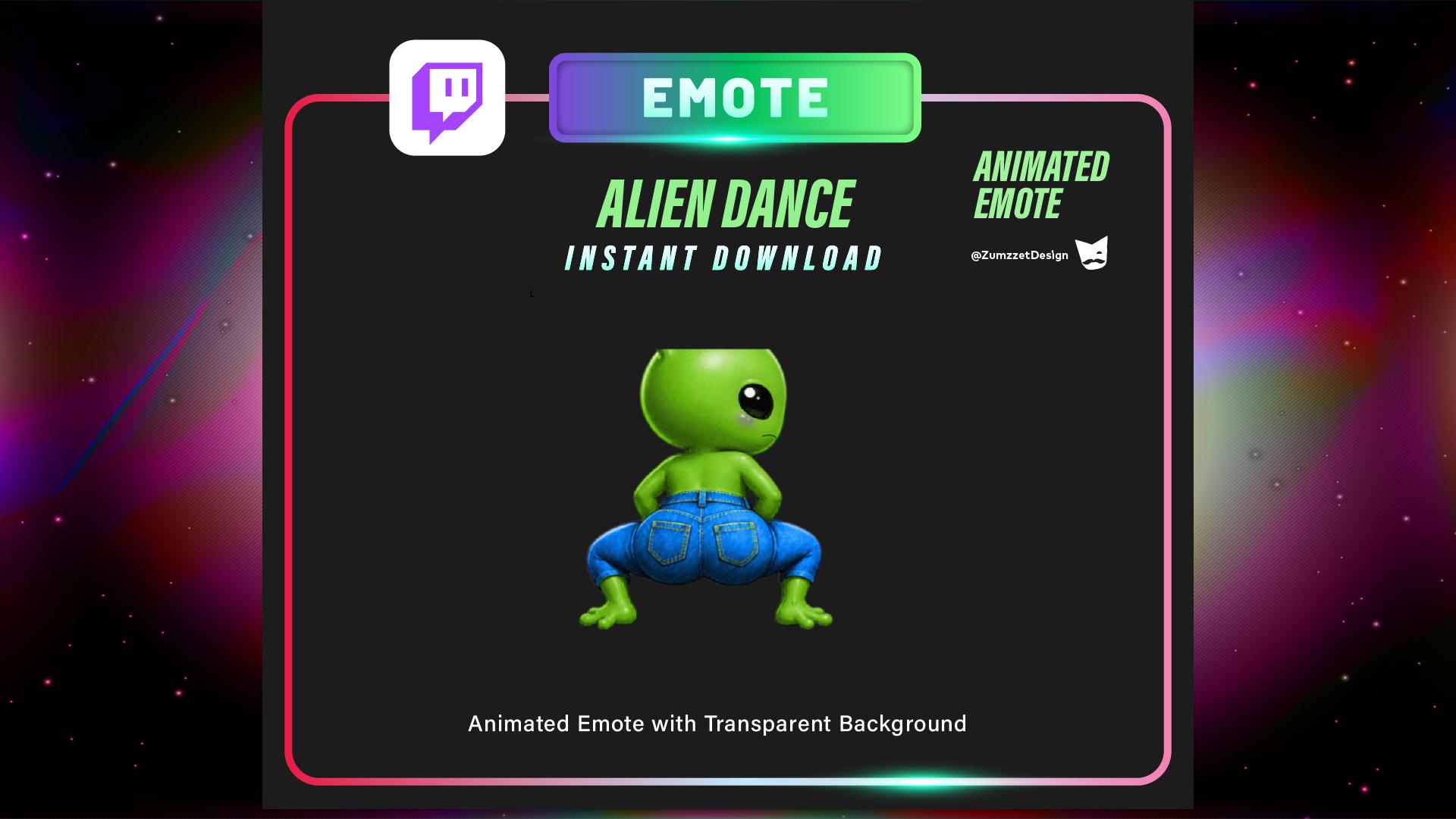 Animated Dancing Twerking Alien Funny Twitch Emote (digital Download ...