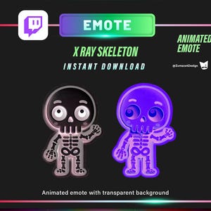 ANIMATED Xray Waving Skeleton Emote for Twitch, Streamer, Spooky Emote, Streaming, Stream Emotes, Horror Emote, Skeleton Emote