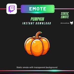 Emote zucca statica per Twitch, streamer, giochi, streaming, emote in streaming, emote giocatore, emote cibo, emote Halloween