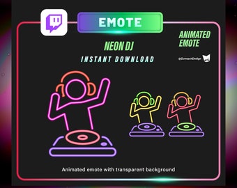 Animated Neon DJ Emote for Twitch (Digital Download)