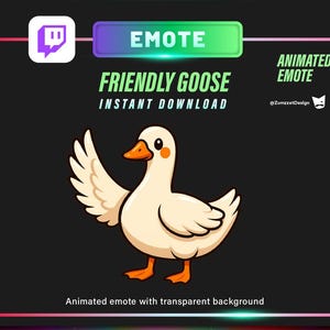 GEANIMEERDE Waving Goose-emote voor Twitch, streamer, gaming, streaming, stream-emotes, leuke emotes, reactie-emote
