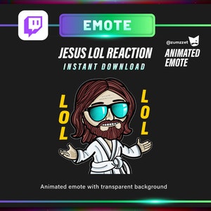 ANIMATED Jesus Emote  for Twitch, Streamer, Gaming, Streaming,Stream Emotes, God Emotes, Reaction Emote