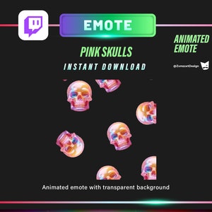 ANIMATED Skull Emote  for Twitch, Streamer, Gaming, Streaming, Stream Emotes, Horror Emote, Skeleton Emote
