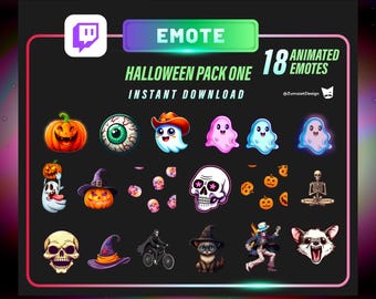 ハロウィンアニメーションTwitchエモートパック｜18種類の不気味なストリーマーエモート