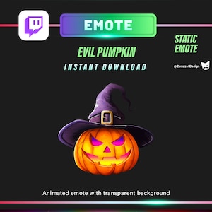ANIMATED + STATIC Pumpkin for Twitch, Streamer, Gaming, Streaming, Stream Emotes, Halloween Emote, Spooky Emote