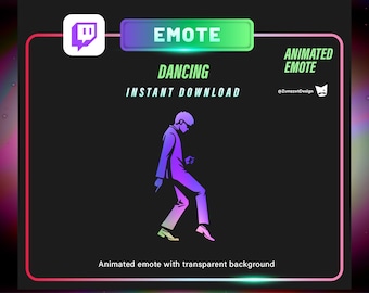 ANIMATED Neon Moonwalk Dancing Emote Set for Twitch, Streamer, Stream Emotes, Music Emotes,