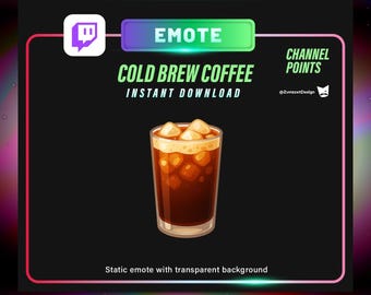 Cold Brew Coffee Twitch Emote: Summer Streamer Channel Point (Digital Download)