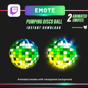 ANIMATED Disco ball Emote  for Twitch, Streamer, Gaming, Streaming, Stream Emotes, Gamer Emote, Glowing Emote