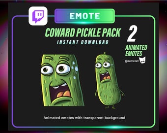 Emotes animées pour Twitch Coward Pickle (téléchargement numérique)