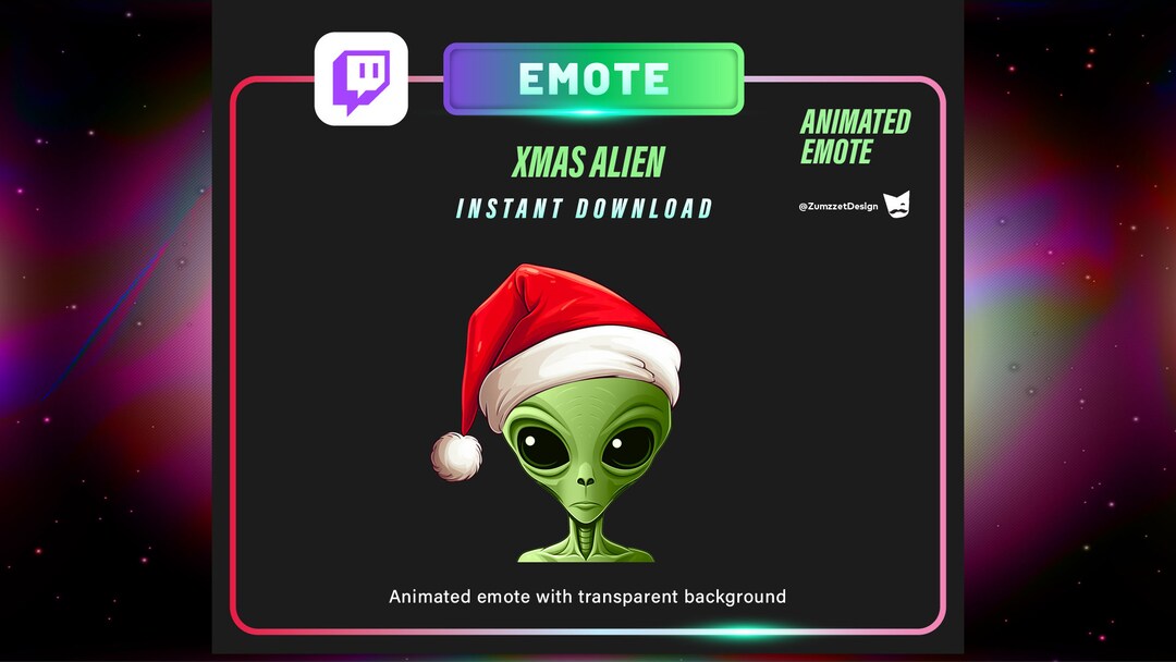 Animated Christmas Alien Emote for Twitch (digital File) - Etsy