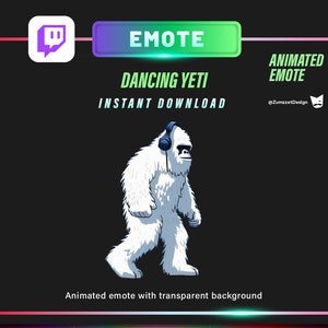 ANIMATED Dancing Yeti Emote for Twitch, Streamer, Gaming, Streaming,  Stream Emotes, Gamer Emote, Music Emote