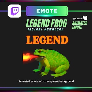 ANIMOWANA LEGENDA Żaba Emotka dla Twitch, Streamer, Gaming, Streaming, Emotka Stream, Emotka Reakcji Twitch