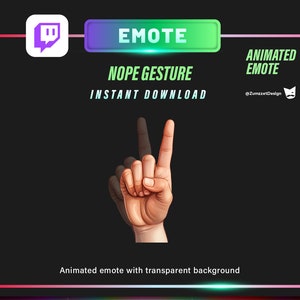 ANIMATED Hand Gesture No Emote for Twitch, Streamer, Streaming, Stream Emotes, Funny Emote,