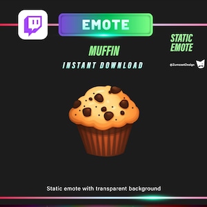 STATIC Muffin Emote Set for Twitch, Streamer, Gaming, Streaming, Stream Emotes, Sweets Emote, Dessert Emote,