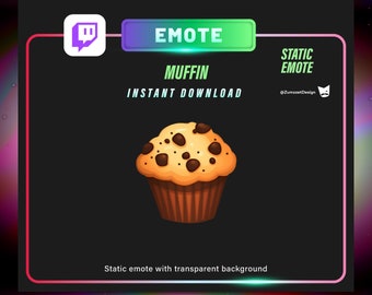 STATIC Muffin Emote Set for Twitch, Streamer, Gaming, Streaming, Stream Emotes, Sweets Emote, Dessert Emote,