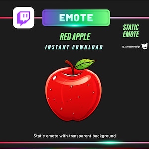 Roter Apfel Twitch Emote: Statischer Gamer Streamer Emote (Digital Download)